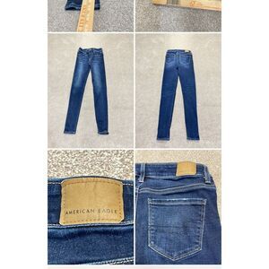 American Eagle hi rise jegging jeans womens sz 0L dark wash stretch denim